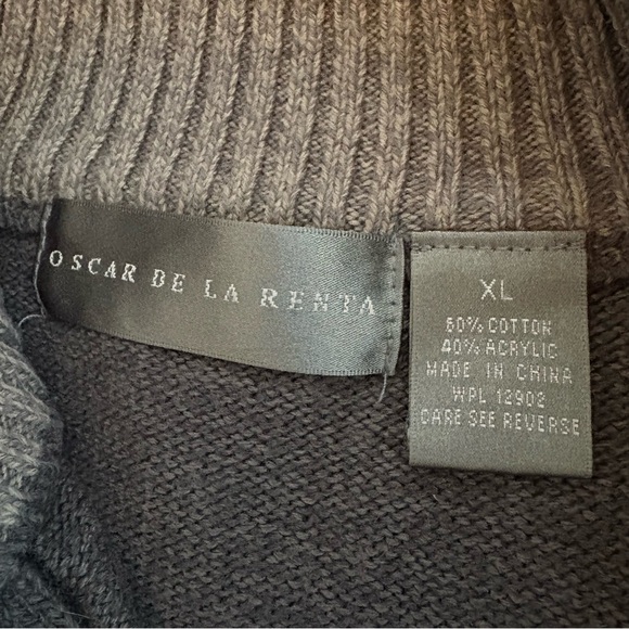 Oscar de la Renta Men’s 1/4 Zip Fair Isle Sweater Gray Blue Size‎ XL - Picture 7 of 7